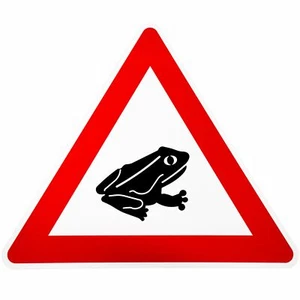 ORIGINAL Verkehrszeichen 101-24 Amphibien-wanderung Links Frosch Strassen-schild - Bild 1 von 3