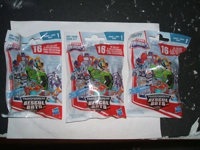 FISHER PRICE, PLAYSCHOOL HEROES, TRANSFORMERS RESCUE BOTS  (  3 UNOPENED    )  - Image 1 of 2