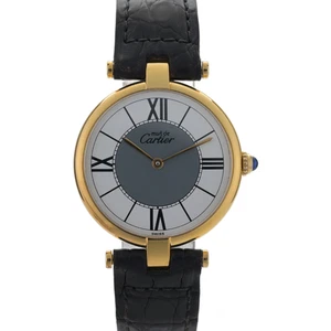 Orologio donna Cartier Must Vermeil 925 590003 quadrante bianco e grigio romano 30 mm - Foto 1 di 9