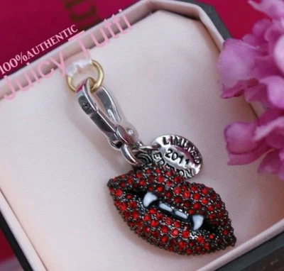 CHARME RARO DE HALLOWEEN LÁBIOS VAMPIRO CRISTAIS LE PAVE ALTA COSTURA SUCULENTA - Imagem 1 de 4