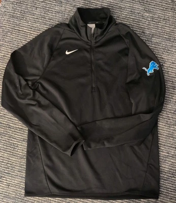 Detroit Lions Nike Dri-Fit Half-Zip Pullover - Black Large - Image 1 of 4