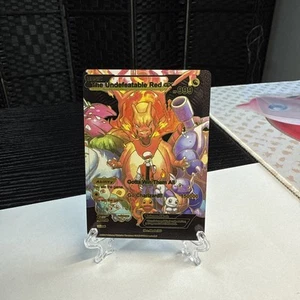 Pokemon The undefeatable red Hp 999 Black And Red Foil Fan Art display card - Picture 1 of 2