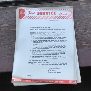 1959 GMC Trucks Dealer Transportation Claim Form Zone Service News Sheets Report - Picture 1 of 7