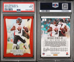 Prizm Deca Michael Penix Jr RC 2024/199 color rojo coincide PSA 9 - Imagen 1 de 1