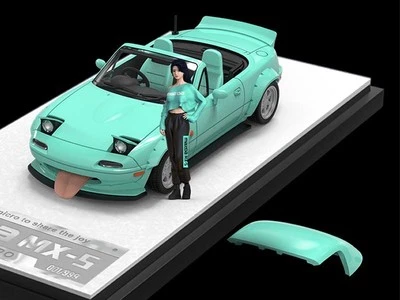MAZDA Miata - MX5 + Figure  - turquoise  - Time Micro 1:64 - Immagine 1 di 4