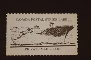CANADA POSTAL STRIKE LABEL PRIVATE MAIL STAMP CANCELED local post - Picture 1 of 2