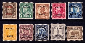 US Scott Canal Zone 70-79, 1924 Regular Issue Overprint (Type A), H MINT - Picture 1 of 1