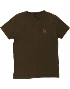 HUGO BOSS Mens T-Shirt Top Large Khaki Cotton WY05 - Picture 1 of 3