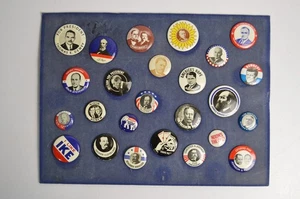 25 Reproduction Pinbacks Political Presidential Nixon Adlai Dewey Roosevelt Taft - Picture 1 of 8
