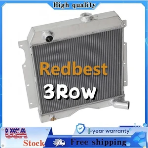 Fit 1954-64 Jeep Willys/6-226/Utility Wagon Truck CJ3 CJ5 3Row Aluminum Radiator - Picture 1 of 17