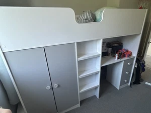 High Sleeper Bed with Wardrobe - Picture 1 of 5