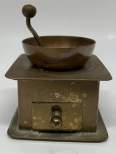 ATQ BRASS LIDADOR MINI COFFEE GRINDER 2” X 2.5” REMOVABLE DOOR & HANDLE PORTUGAL - Picture 1 of 14