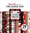 Papier tampon Echo Park Paper Company Little Lumberjack 6x6, rouge, noir, bronzé, kraft,