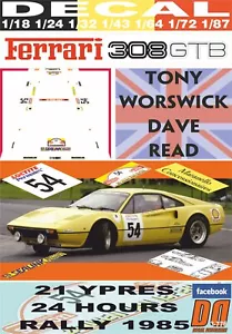 DECAL FERRARI 308 GTB T.WORSWICK YPRES 24 R. 1985 22nd (05) - Bild 1 von 1