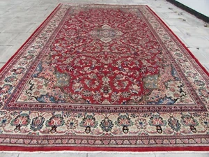 Vintage Traditioneller Handgeknüpfter Teppich Orientteppich Wolle Rot Weiß Groß Carpet 522x318cm - Bild 1 von 12