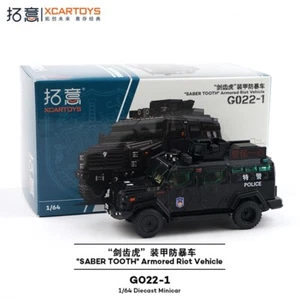 Xcartoys 1/64 Scale "SABER TOOTH" Armored Riot Vehicle Alloy Model Collection - Picture 1 of 14