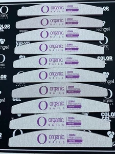 Organic Nails Files 100/100 ZEBRA *10PC* - Picture 1 of 1