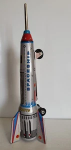 Classic SKY EXPRESS: 15" Tin Space Rocket / Metal Tin Friction Toy (KR) - Picture 1 of 6