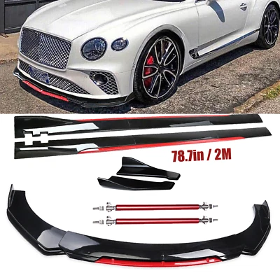 For Bentley Continental Front Bumper Lip Spoiler Splitter Side Skirt Glossy B R Foto 1 de 4