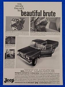 1964 JEEP GLADIATOR 4-WHEEL DRIVE PICKUP "BEAUTIFUL BRUTE" ORIGINAL PRINT AD