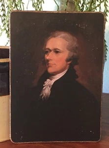 Primitive Colonial Alexander Hamilton patriotischer Druck auf Leinwand 8x10"  - Bild 1 von 5