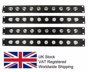 N Type Patch Panel 1U 10 port black (Loaded Adaptors) - Picture 1 of 2