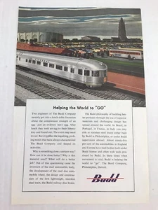 1949 Vintage Print Ad Budd Passenger Train Railroad - Picture 1 of 3
