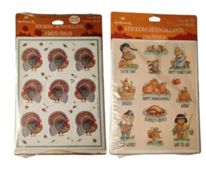 Hallmark Stickers Vtg Thanksgiving Turkeys - Picture 1 of 3