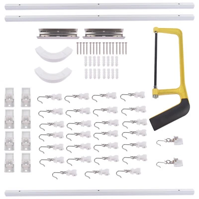 Juego de rieles de techo con divisor de habitación de 6-9/9-12/12-18 pies con sistema de riel de cortina de gancho Foto 1 de 3