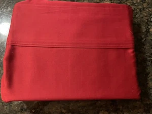 NEW RALPH LAUREN TWIN SIZE FLAT SHEET DUNHAM SATEEN RED - Picture 1 of 5