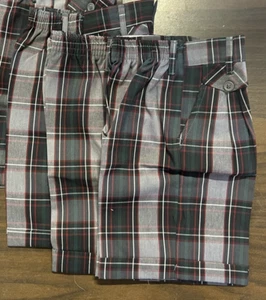 Lot of 3 pairs School Uniform Plaid Pleated Shorts size 16 slim Blessed Trinity - Picture 1 of 4