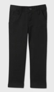 Cat &Jack Toddler Girls Stretch Uniform Skinny Fit Chino Pants Color Ebony 3T - Picture 1 of 2