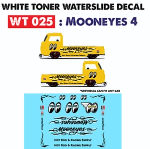 WT025 White Toner Waterslide Decals For Custom 1:64 Hot Wheels  - Picture 1 of 6