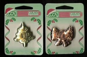 Vintage Cousin 6 pc ea. CHRISTMAS BOWS & TREES Arts & Crafts Ornaments Tags NOS - Bild 1 von 2