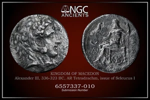 ALEXANDER III el GRAN moneda griega antigua 336-323 aC NGC Ch F Tetradracma A1184 - Imagen 1 de 11