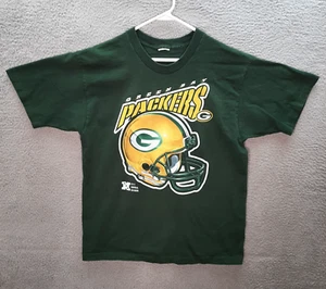 Vintage Green Bay Packers Shirt Adult Large Green Single Stitch Grunge 1990s - Picture 1 of 8