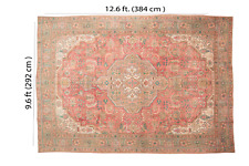 One of a kind rug, Handmade vintage rug, Turkish area rug, 9.6x12.6 ft