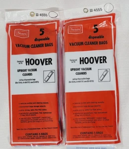 Lot 10 New Sears Hoover Upright Vacuum Cleaner Disposable Bags 2 Packs #4555 NOS - Picture 1 of 8