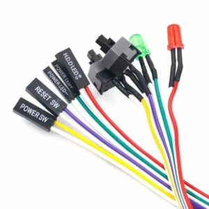 Motherboard Power Cable PC Power Reset Switch Push Button Switch with LED Light - Picture 1 of 14