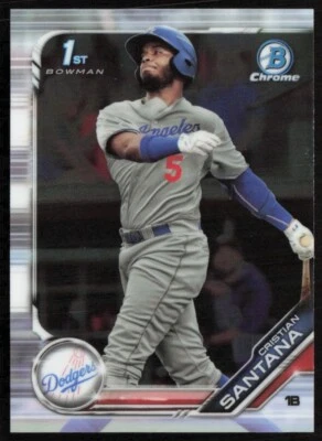 2019 Bowman Chrome Prospects #BCP-134 Cristian Santana Rookie Los Angeles - Image 1 of 2