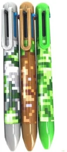 Pluma para jugador de píxeles de camuflaje verde marrón o gris 6 colores papelería para niños - Imagen 1 de 1