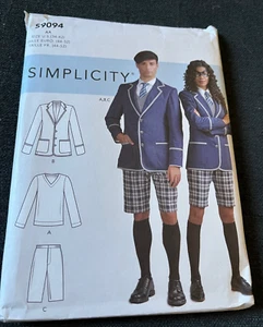 Simplicity S9094 UMBRELLA ACADEMY Prep School Uniform Costume Sz 34-42 Uncut - Picture 1 of 7