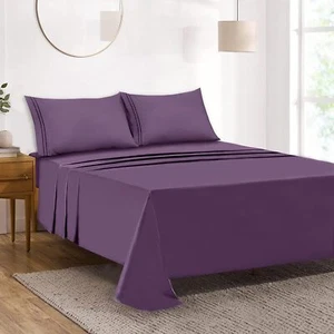 King/Queen Extra Soft Luxury Brushed Microfiber 1800 Thread Count bed Sheets 4pc - Picture 1 of 18