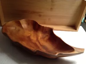 Vintage Wooden Leaf Bowl & Candle Holders - Picture 1 of 7