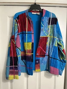 Blazer Velvet Patchwork Large Women’s Foral Hippie Boho Union Studio Works Vtg - Picture 1 of 10