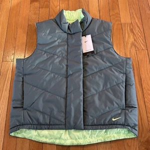 NEW Nike Therma Fit Repel Reversible Green Golf Vest Puffer Women’s Size Medium - Picture 1 of 8