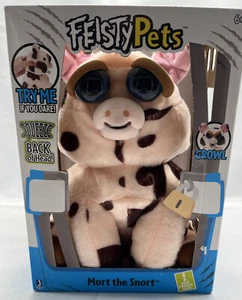 Feisty Pets- Mort The Snort Spotted Pig Peluche Animal Muestra Dientes Cuando se Aprieta - Imagen 1 de 7