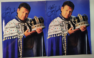 (2) WWF "KING" Jerry Lawler Autographed 8"x10" Photos
