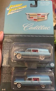 B8 1/64 Johnny Lightning 1966 Cadillac Hearse CHASE WHITE LIGHTNING - Picture 1 of 2