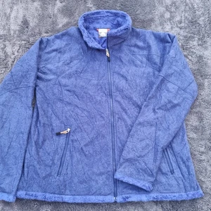 Nike ACG Fleece Thermal Jacket Womens Size XL Full Zip Faux Fur Lined Blue - Picture 1 of 9